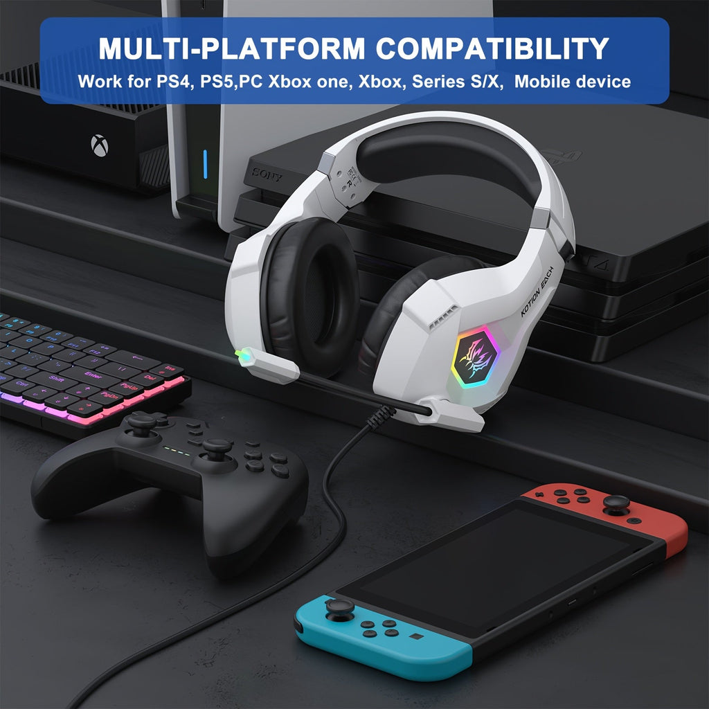 Wired Gaming Headset with RGB Lighting & Mic-1