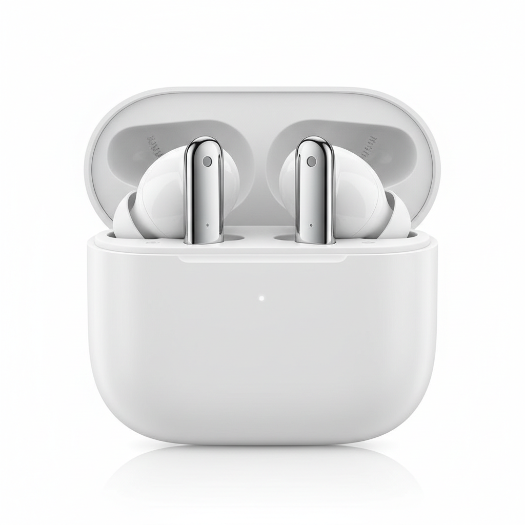 Samsung Galaxy Buds3 Pro with charging case on white background