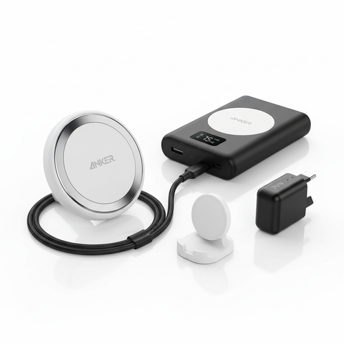 Anker MagSafe wireless charger on white background