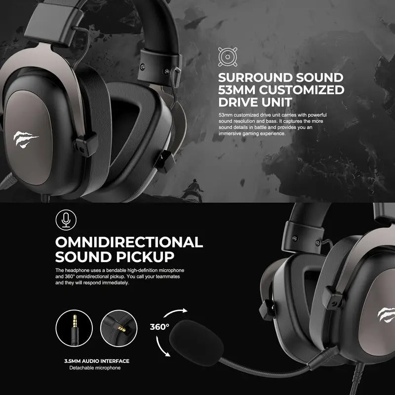 Wired Gaming Headset and Surround Sound with Mic-3