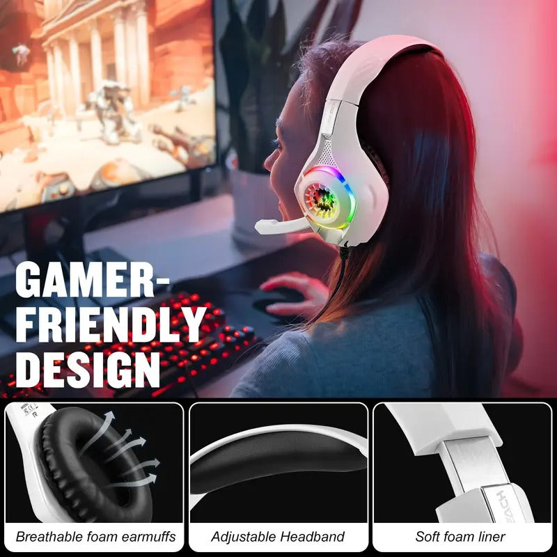 Gaming Headset with Mic & LED Lights-1