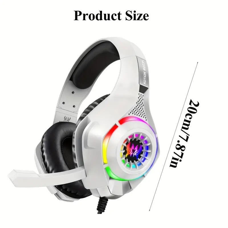 Gaming Headset with Mic & LED Lights-2