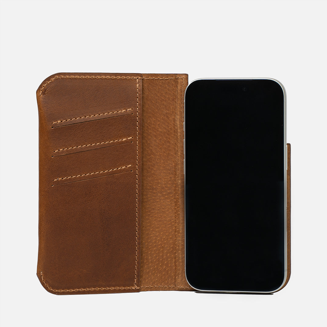 Leather Folio Case Wallet for iPhone 17 Series with MagSafe - The Minimalist 1.0
